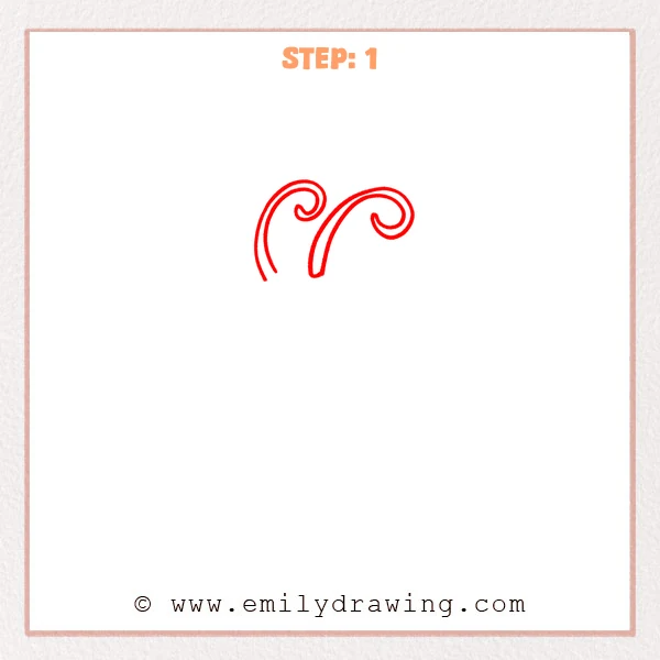 how to draw a cartoon lobster - Two curved, spiral-tipped lobster antennae sketched near the top of the page.